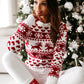 Cozy Christmas Print Long Sleeve Sweater for Women