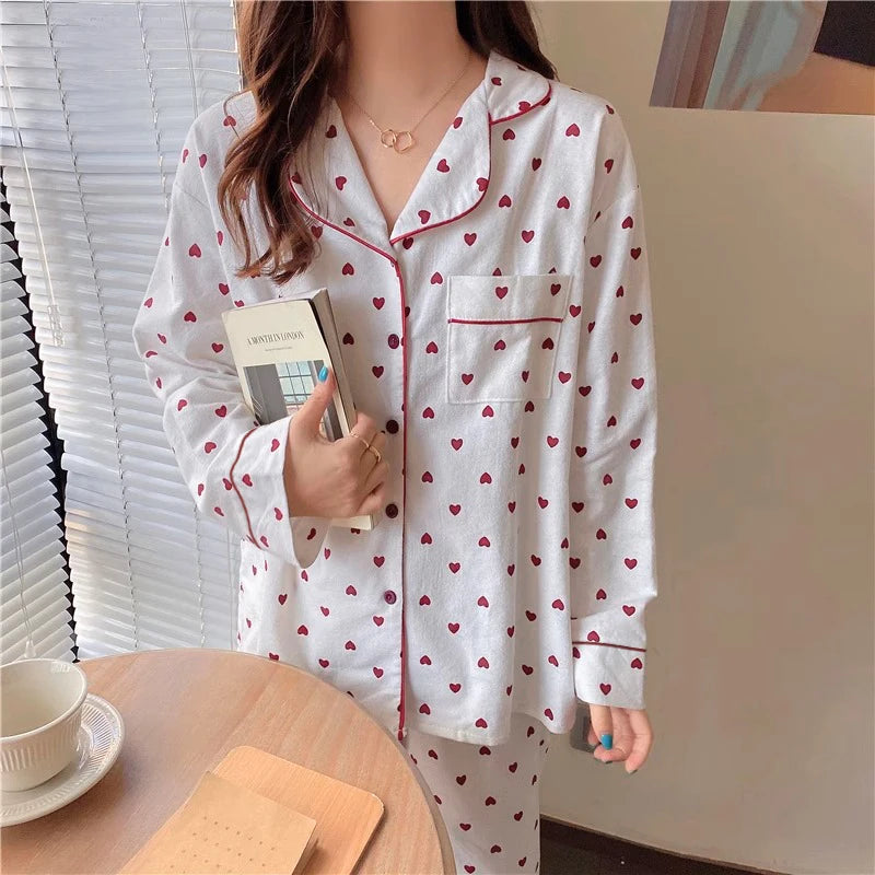 Korean Style Spring Autumn Rest Pajamas for Women