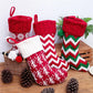 Festive Knitted Christmas Stocking Gift Bag