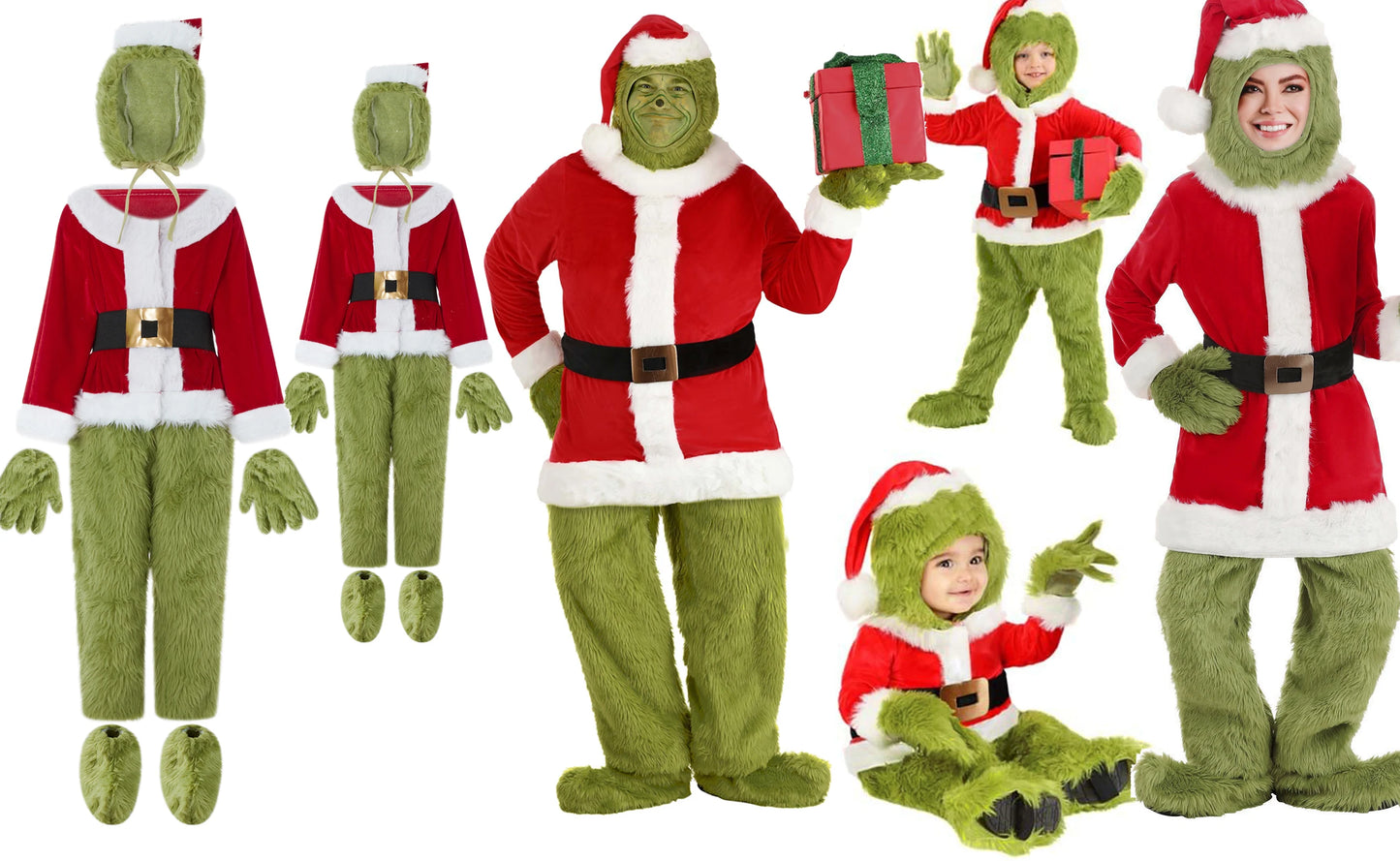 Christmas Monster Cosplay Family Outfit - 4-Piece Set