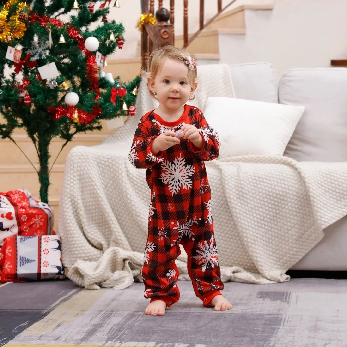 Merry Christmas Pajama Set - Santa Tree Print