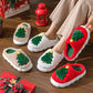 Winter Christmas Santa Claus Fluffy Slippers