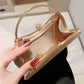 Women's Pleated Evening Handbag - Glitter Gold Top Handle Clutch