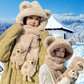 Adorable Bear Ear Plush Hat with Scarf and Gloves (3-in-1 Set)