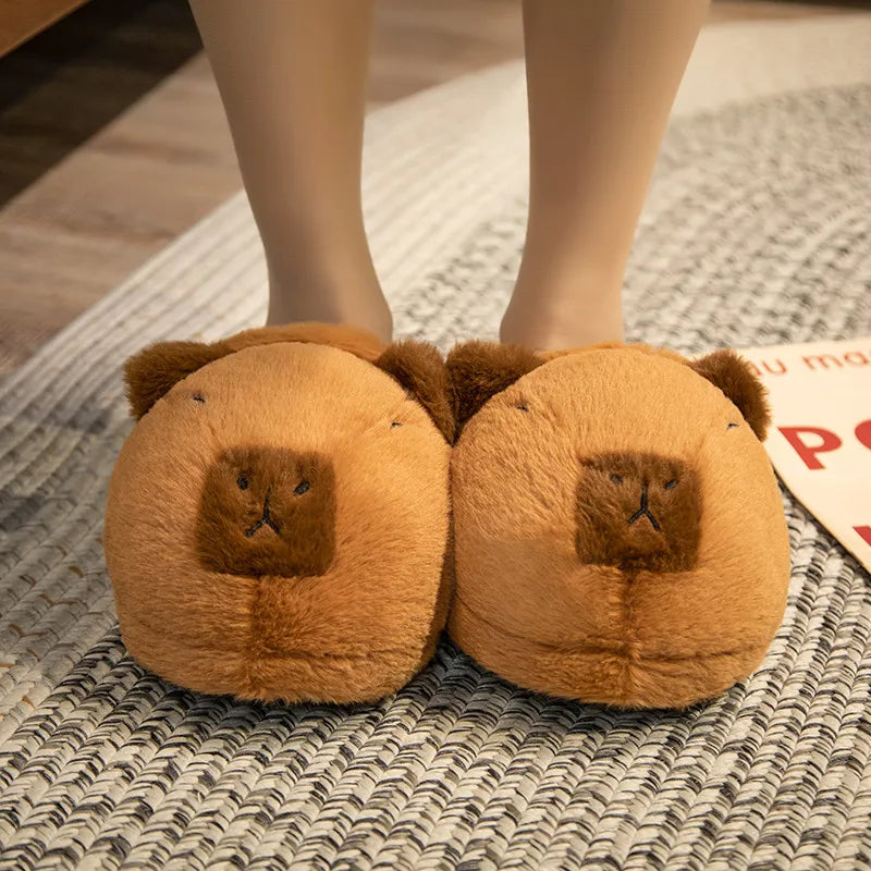 Cute Cartoon Capybara Cotton Slippers