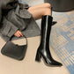 Women’s Pointed Toe High Boots with Side Zippers