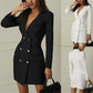 Women Elegant Office Dresses Casual Blazer