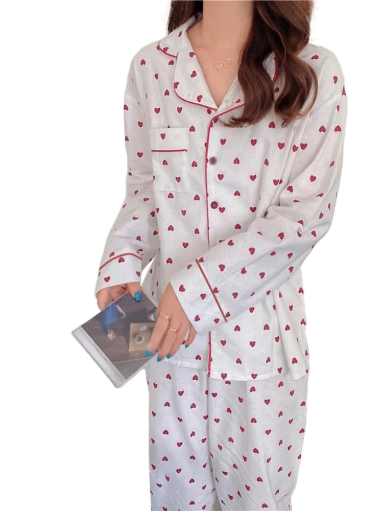 Korean Style Spring Autumn Rest Pajamas for Women