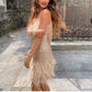 Glamorous Tassel Sequin Mini Evening Dress for Women