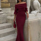 Elegant Burgundy Knit Long Skirt Set for Women